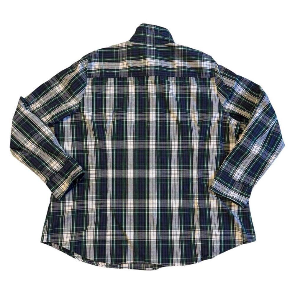 J Crew Re-Imagined Poplin Signature Fit Button-Up Shirt Women’s 2X Plaid Cotton - Picture 2 of 10